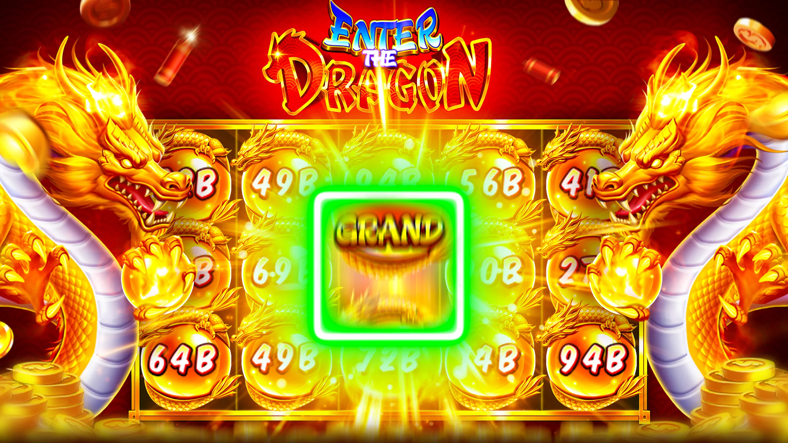 App screenshot highlighting a popular slot game